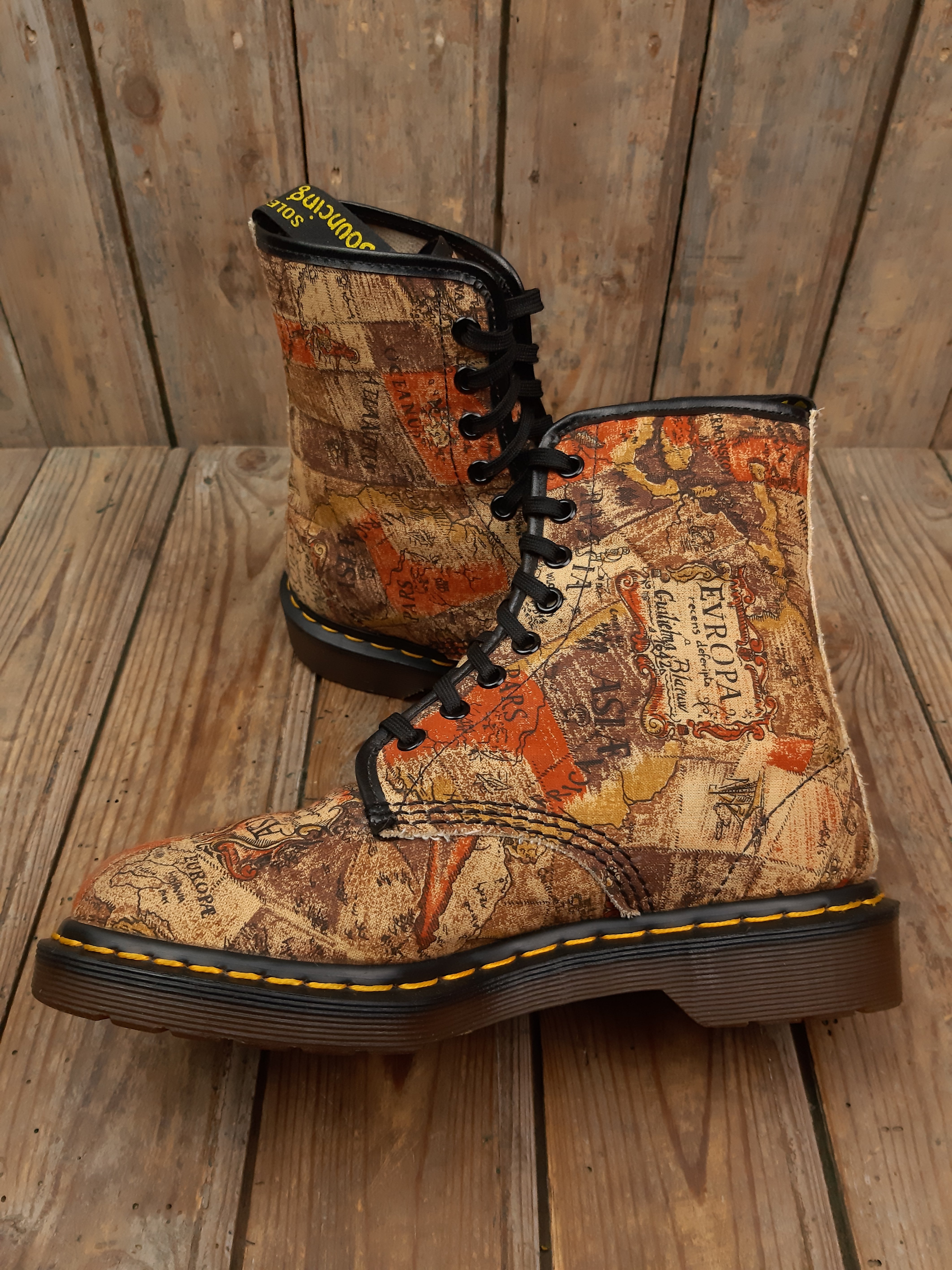 Bottes Dr. Martens MIE vintage occasion canevas maps 38 Les Doc s de Cam