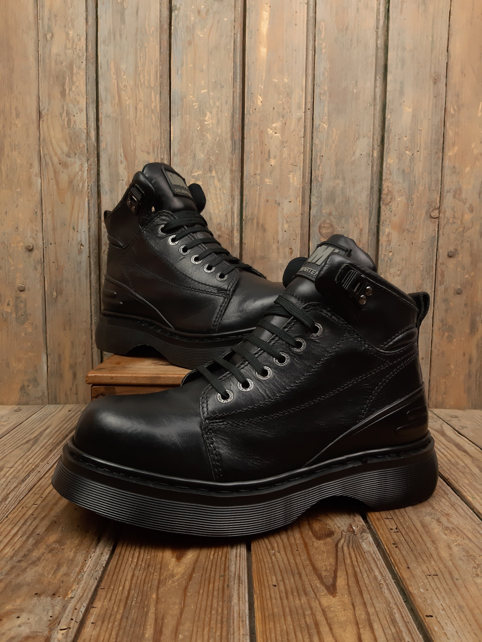 Bottes Martens 8728 MIE Vintage occasion 90' cuir noir 45